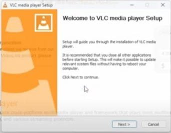 VLC Welcome screen