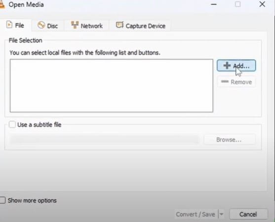 Add button in VLC Media How to convert video formats to MP4